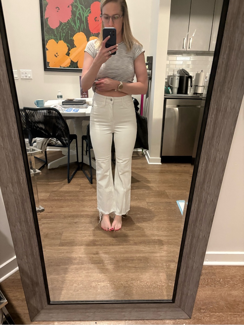 Old Navy White High-Rise Flare Jeans